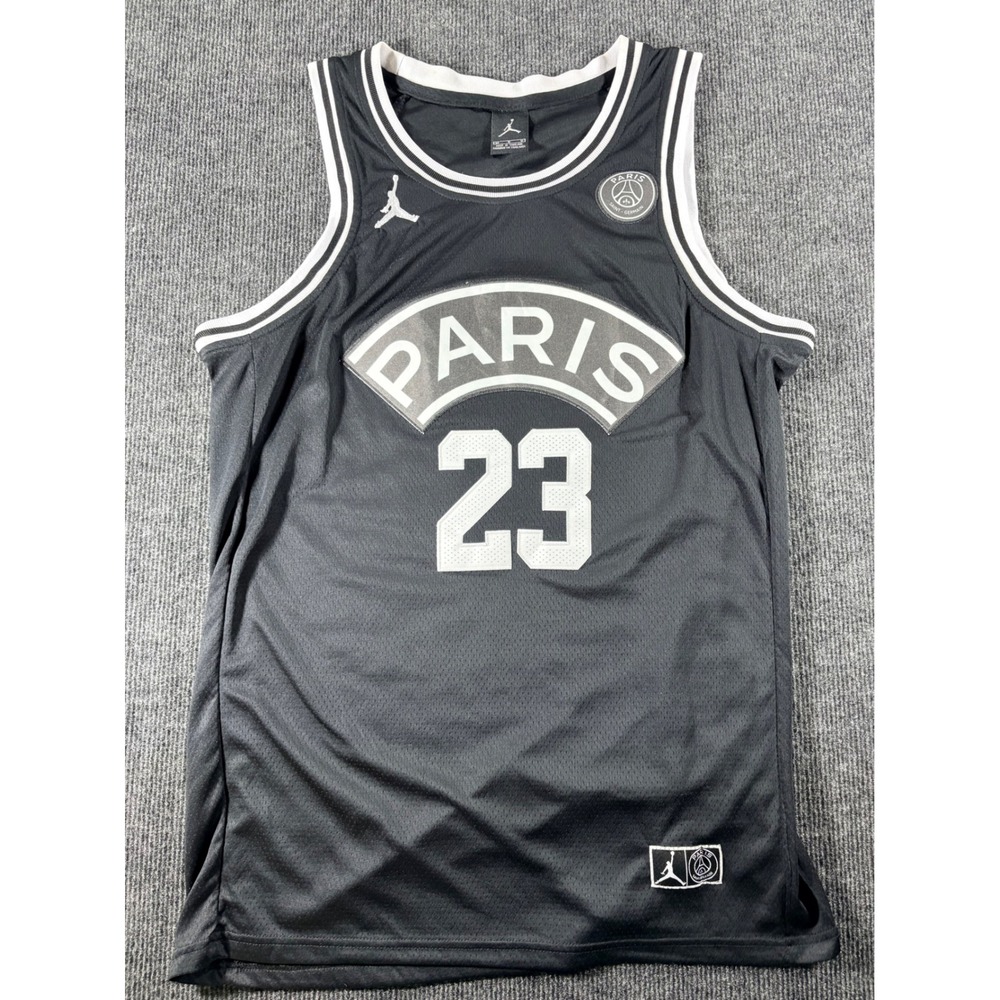 Jordan x PSG‎ Paris Saint-Germain 23 Basketball Jersey Black White Mens Medium